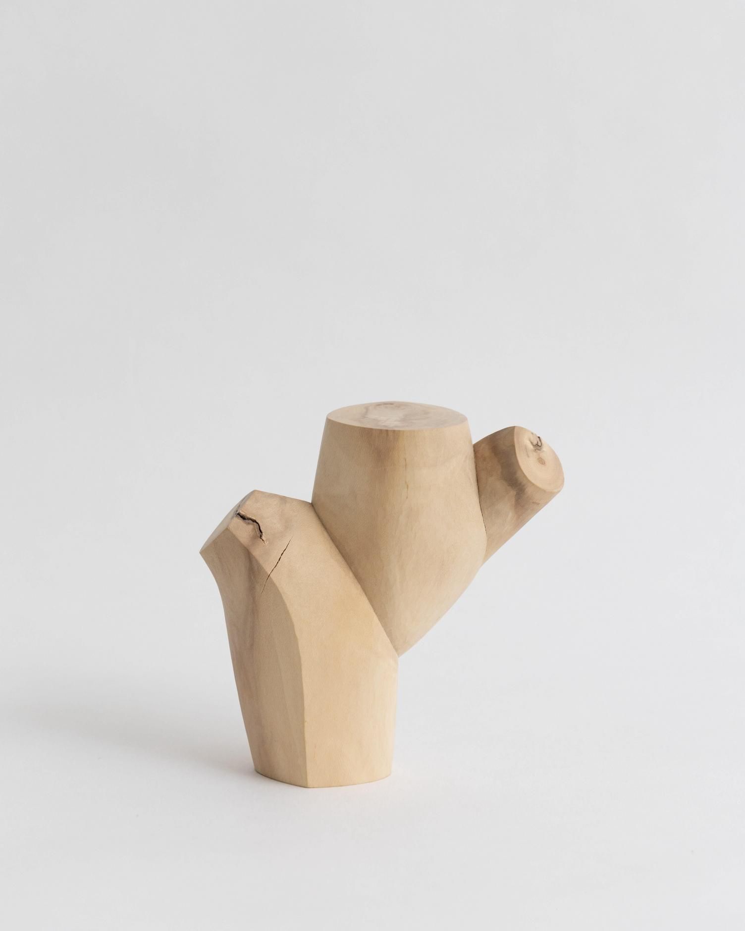 福井守 Mamoru Fukui  山林伐採後の山で拾い上げた木　[刃物仕上げ/オイル無塗装]