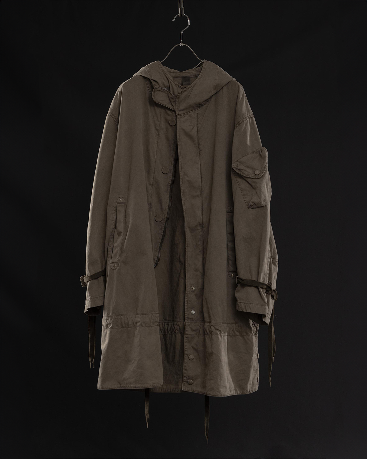 Garment dyed hoodie coat